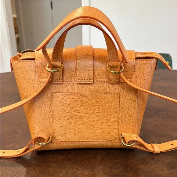 Orange pebbled leather Senreve Mini Maestra bag - Picture 3 of 12
